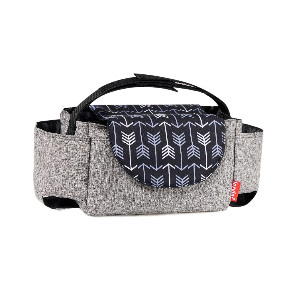 Multifunktionale kinderwagen-organizer-tasche, flaschenhalter, große fassungsvermöGen, kinderwagen-hängetasche, wickeltasche, wickeltasche, kinderwagen-aufbewahrungstasche: Gelb