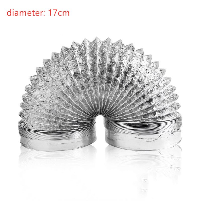 Aluminum Flexible Air Vent Hose Fireproof Gas Water Heater Exhaust Pipe Universal Ventilation Duct Vent Hose Extension Tube: diameter  17cm