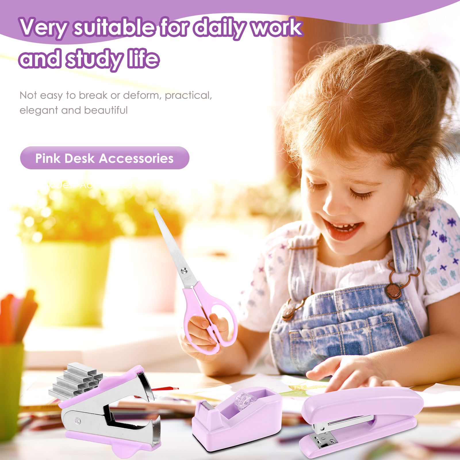 Bureau-organizers Accessoires Kantoorbenodigdheden met nietmachine, nietjesverwijderaar, clips, schaar, regel back-to-school studentenbenodigdheden