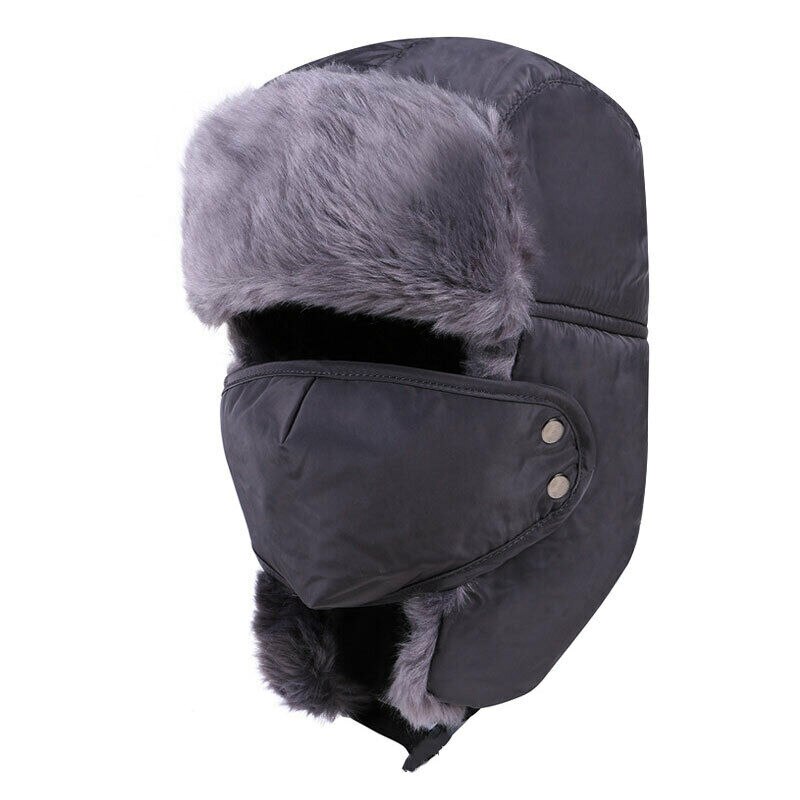 Gorros de felpa a prueba de frío para invierno, gorro cálido para la oreja, para exteriores, a prueba de viento, grueso, cálido, para nieve, para hombre y mujer, TT @ 88: Gris