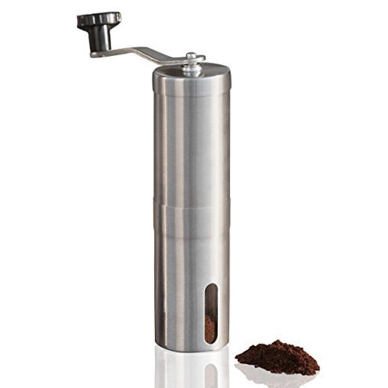 Manual Ceramic Coffee Grinder Stainless Steel Adjustable Coffee Bean Mill with Rubber Loop Ring Easy Clean Kitchen Tools