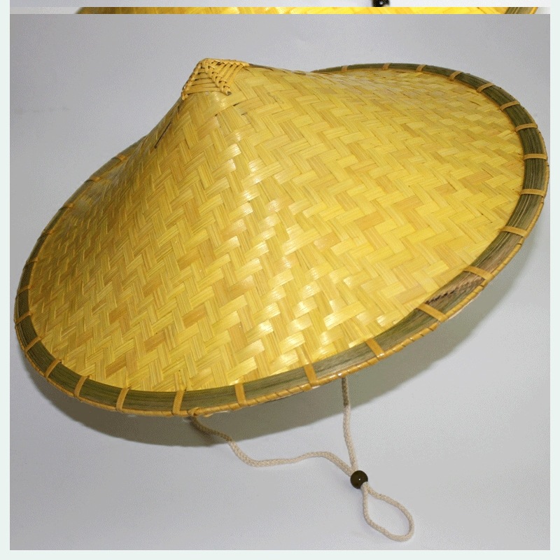 Bamboo Farmer Straw Hat Costume Performance Decorative Hat Fishing Hat Fisherman Hat Straw National Style: Default Title