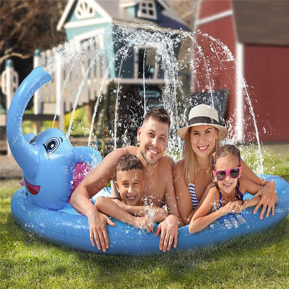 Opblaasbaar Zwembad Olifant Vorm Herbruikbare Sprinkler Pad Play Cooling Mat Zwembad Outdoor Opblaasbare Waternevel Pad Mat Speelgoed