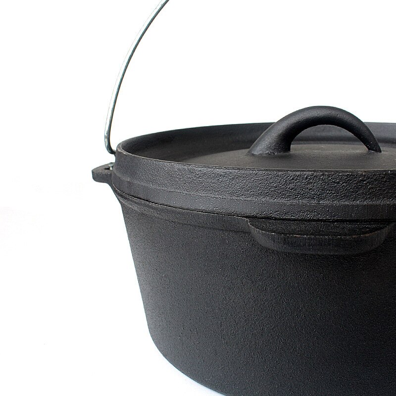 Outdoor Gietijzeren Pot Kookpan Barbecue Soeppan Picknick Kokend Water Opknoping Pot Stoofpot Vlees Gebraden Kip Varken iron Pot