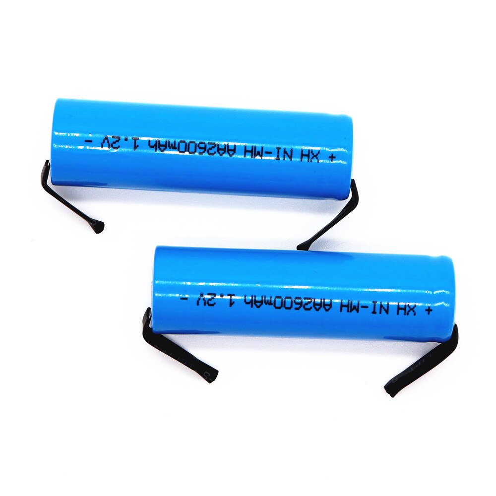 Original AA Rechargeable Battery 1.2V 2600mah AA NiMH Battery with Solder Pins for DIY Electric Razor toothbrush Toys