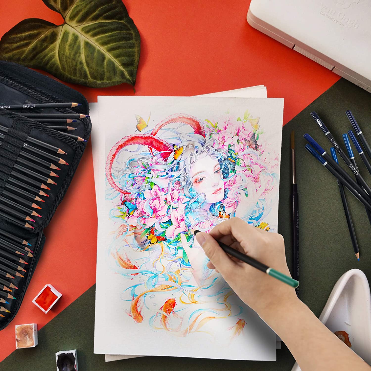 Gekleurde Potloden Set 72/120/180 Kleuren Met Rits Case Professionele Tekening Art Supplies Voor School Trekken Schets Art Supplies