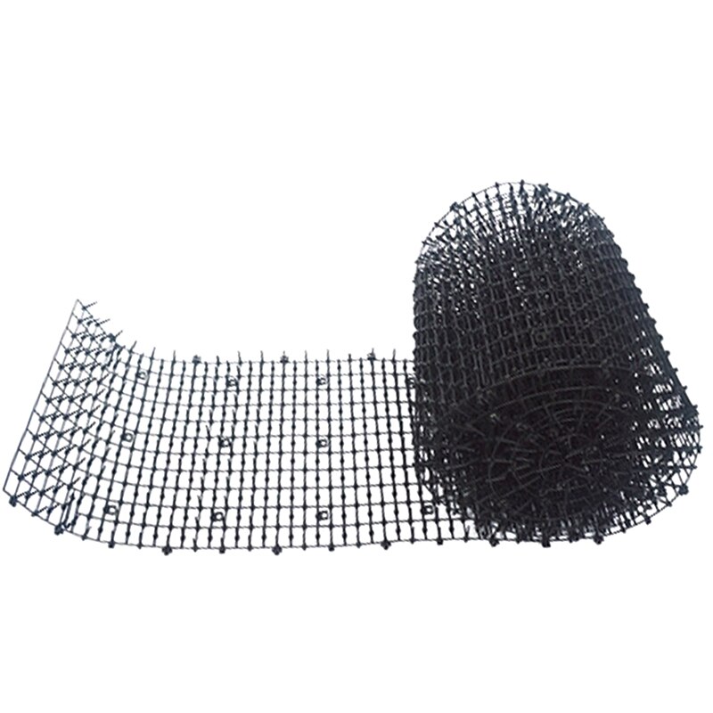 Tapis à picots Anti-chat et chien, bande Anti-poussière, répulsif, pour maison, jardin, fleurs, blanc: Black