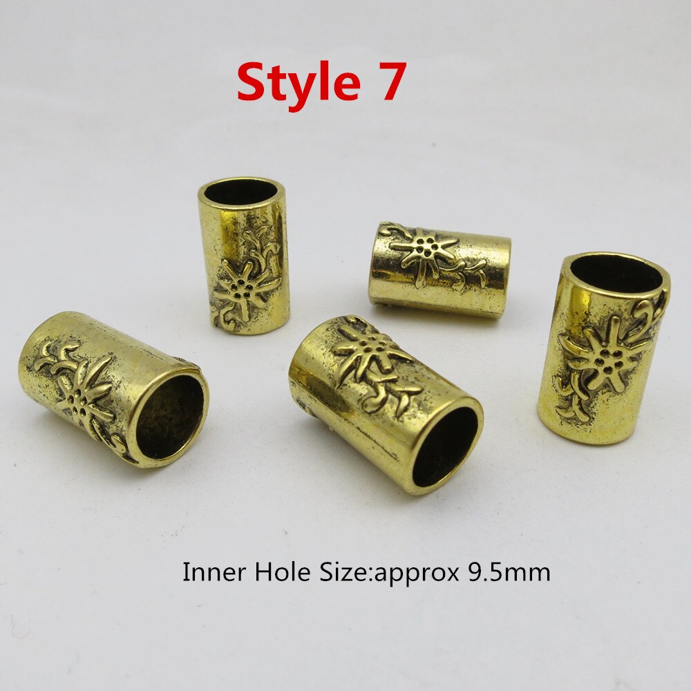 5 Stks/pak Big Hole Viking Haar Vlecht Dread Dreadlock Baard Kralen Ringen Buis Voor Vrouwen Mannen Haaraccessoires: 5pcs Style 7
