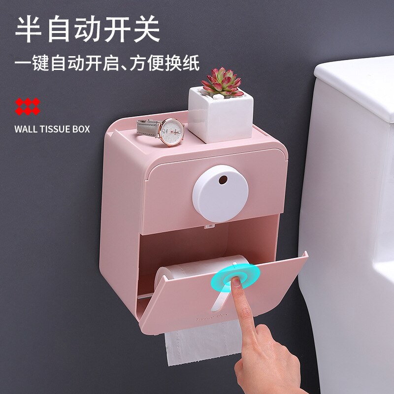 Hole-Free Toilet Tissue Box Roll Toilet Paper Towel Rack Toilet Household Storage Rack Tissue bathroom accessories box