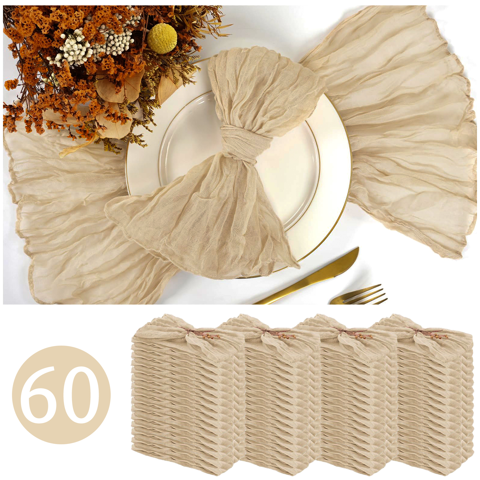 24-120 Stuks Salie Groene Bruiloft Servetten Doek Servetten Katoenen Gaas Handdoek 20Inch Servetten Dineren Placemats Feesttafel Decor: Donkergrijs