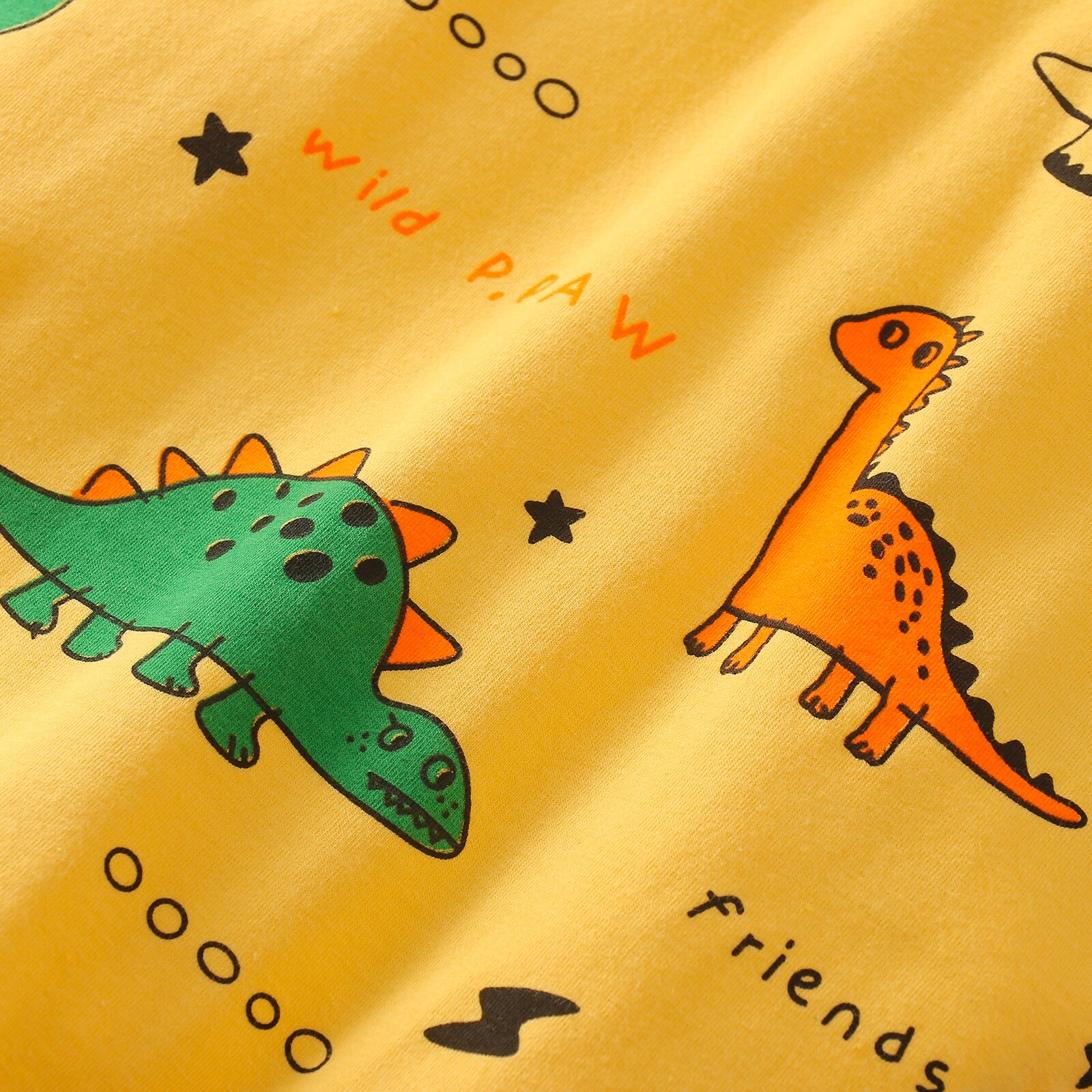 2Pcs Fashionable Little Boys Outfit, Summer Toddlers Round Collar Dinosaur Printing Short Sleeve Top + Casual Shorts Set