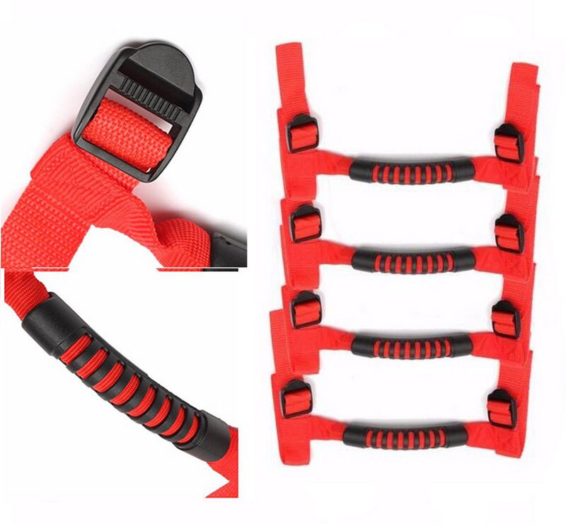 Correa para Jeep Wrangler 4 uds/2 uds Handrail Auto partes interiores de coche accesorios mango estrecho Universal jaula de rodillo agarre