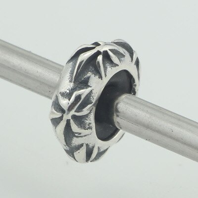 Authentic 925 Sterling Silver Spacer Stopper Heart Flower Bead Charm Fit European Style 3mm Bracelet Jewelry: TBS219-10