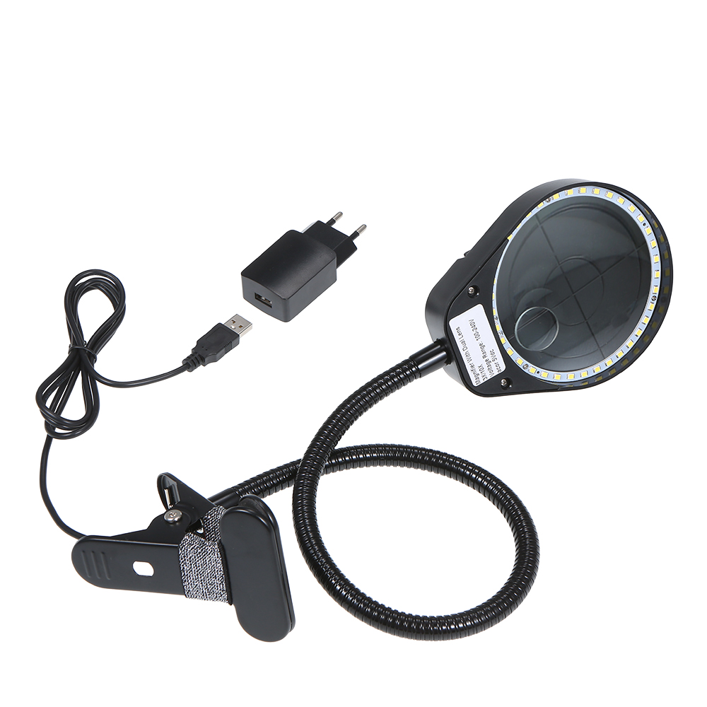 Neue schreibtisch Lampe Lupe Clip-auf Tischplatte Schreibtisch LED Lampe Lesen 3x 10x Große Objektiv Lupe mit clamp