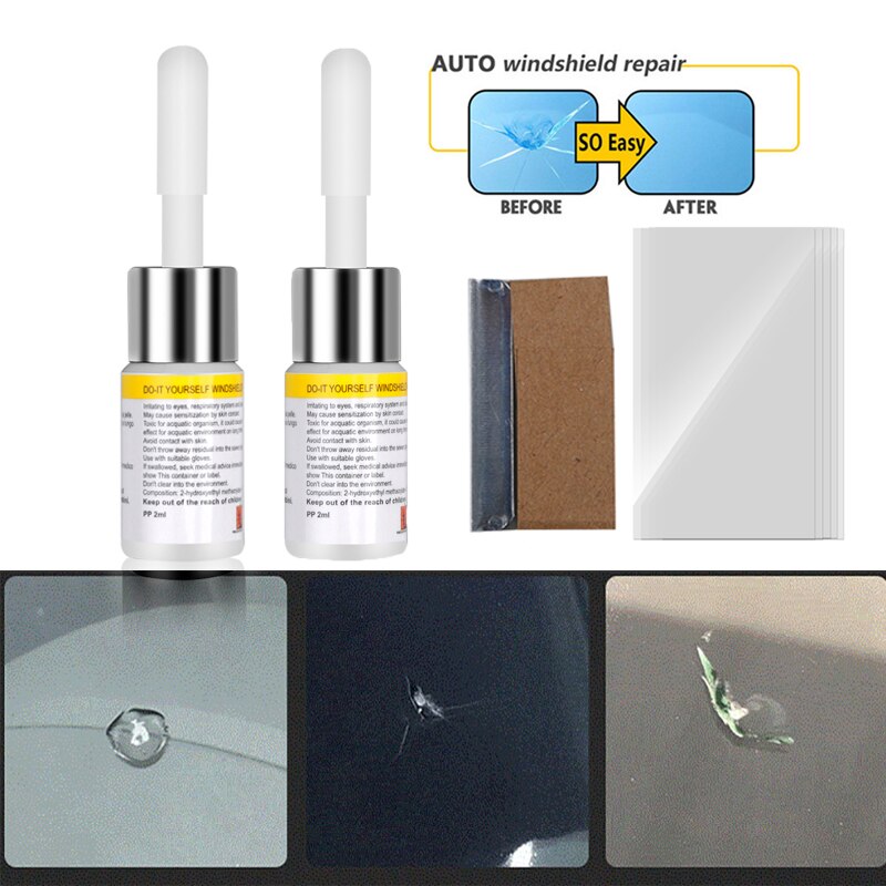 2pcs/pack window repair kit DIY Auto windshield Crack restore resin car glass scratch removal liquid Car fix accission In Stock