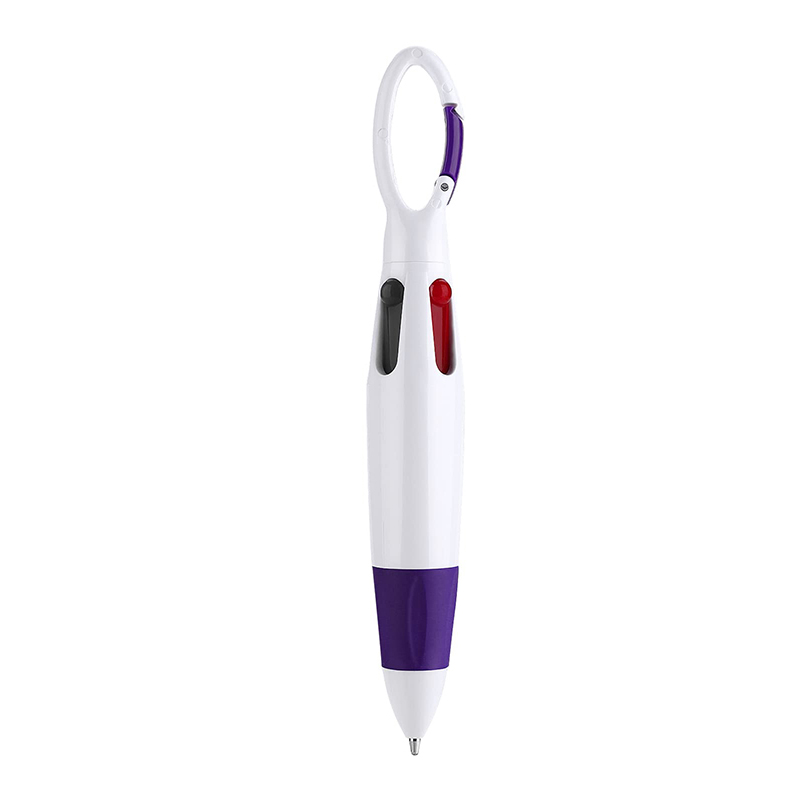 24 Pcs Retractable Shuttle Pens with Carabiner Clip 4-in-1 Ballpoint Pens Multicolor Pens with Buckle Keychain on Top: green