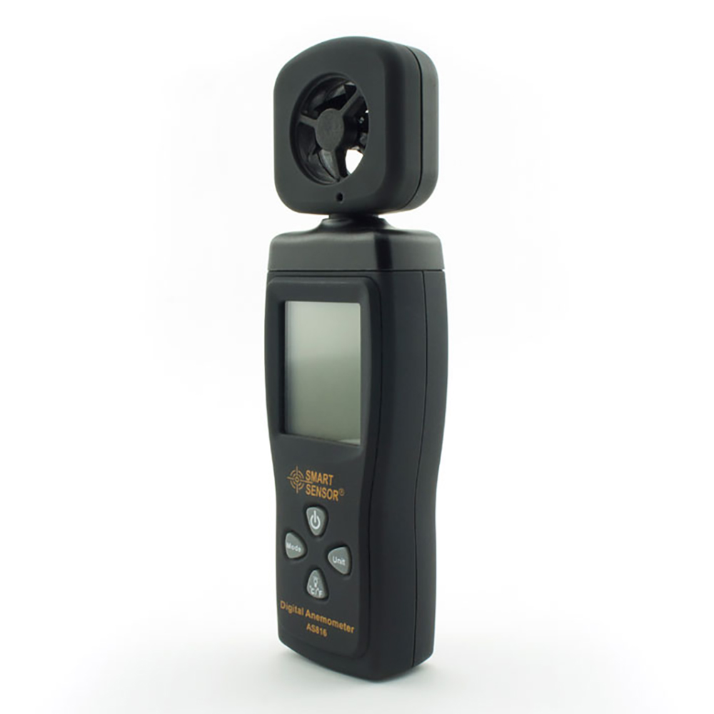 Anemometro digitale portatile misuratore di velocità del vento misuratore di portata d'aria rilevatore di velocità del vento gamma di retroilluminazione LCD 0.3 ~ 30m/s