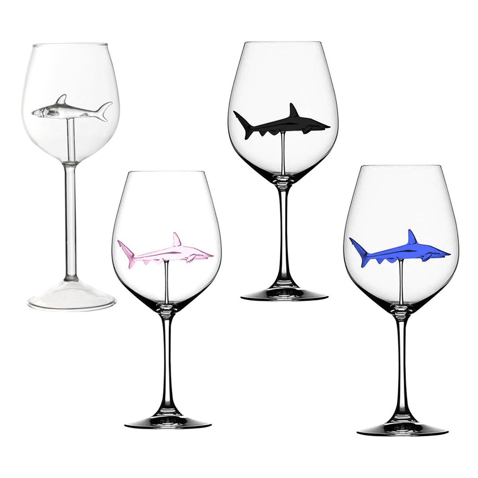 Transparent Shark Wine Glasses Unique 300ml Red Wine Glass Goblet for Wedding Red and White Wines Anniversary Birthday
