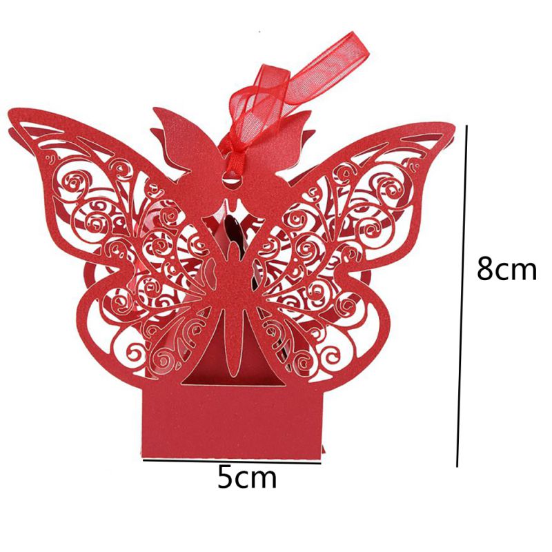 10pcs Hollow Butterfly Candy Boxes Flower Bags Wedding Favors Portable Box Party Favor Decoration
