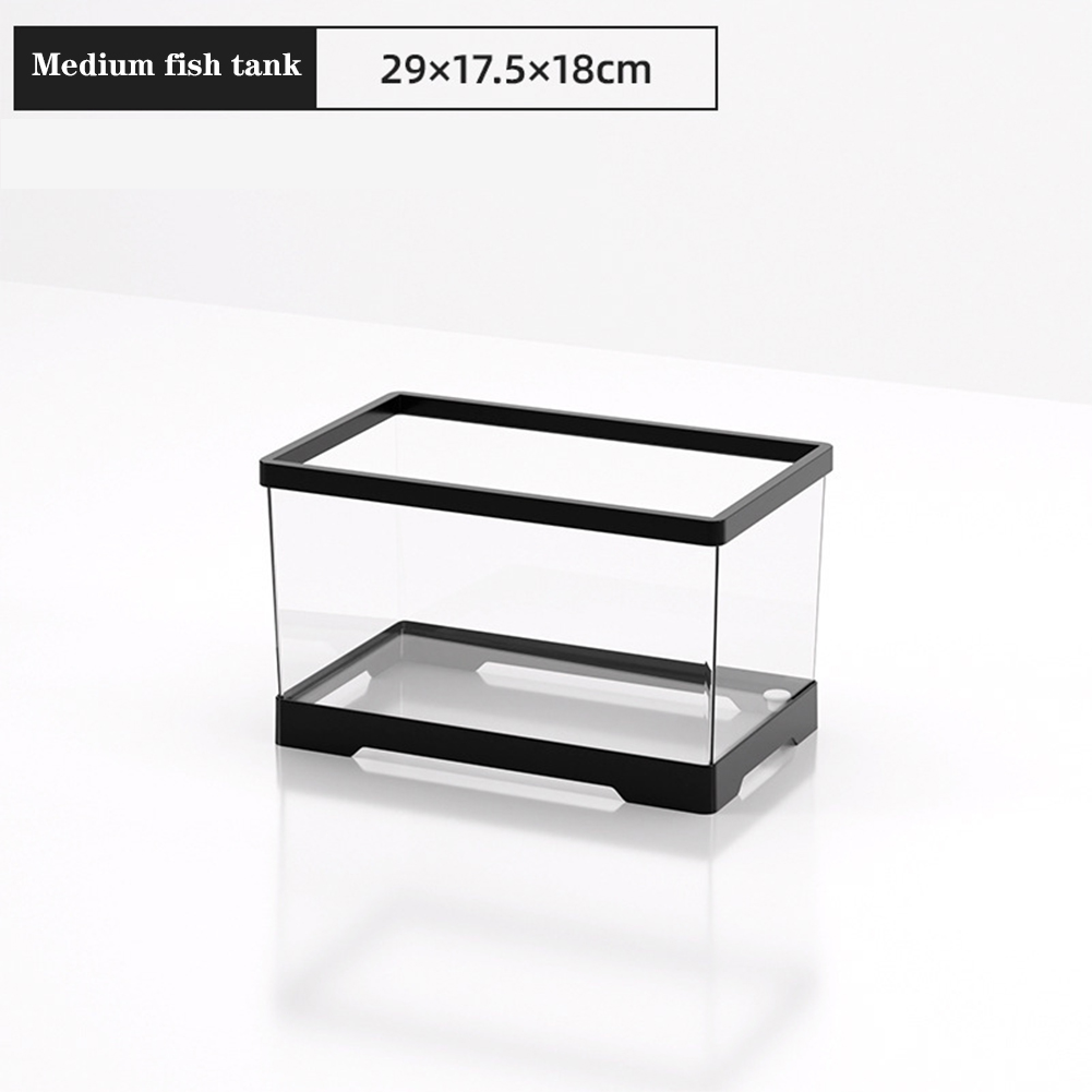 Large Transparent Turtle Tank Aquarium Fish Tank with Bottom Drain Reptiles Amphibians with Basking Platform Open Breeding Box: Dark Brown