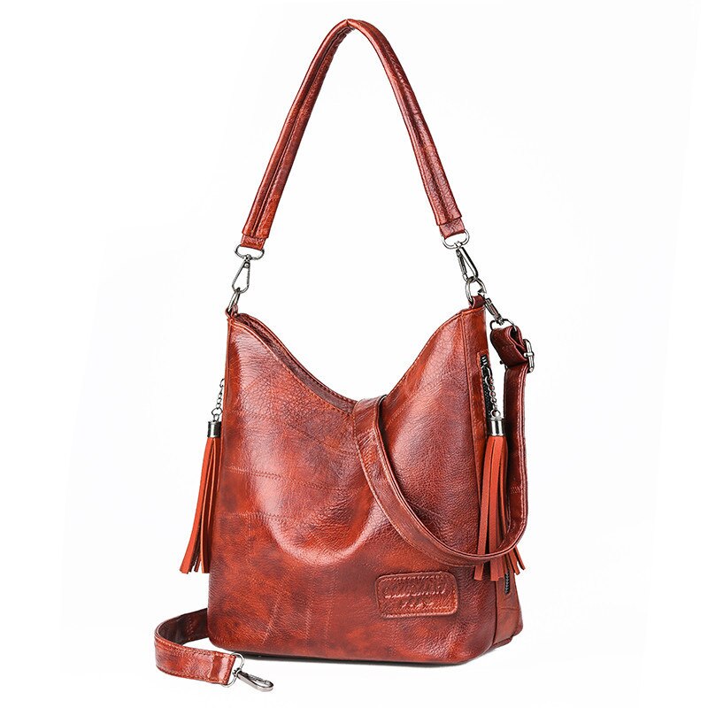 Vrouwen Emmer Bag Vrouwelijke Schoudertassen Grote Maat Vintage Zachte Patchwork Leer Dame Cross Body Handtas Voor Grote Vrouwen Hobos tas