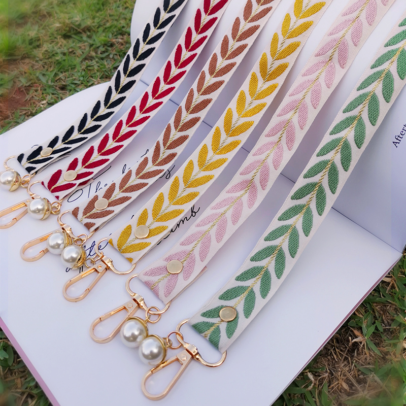 Voor Iphone Huawei Redmi Samsung Mobiele Telefoon Case Verstelbare Mobiele Telefoon Tas Lengte Lanyard Rotan Blad Mobiele Telefoon Lanyard