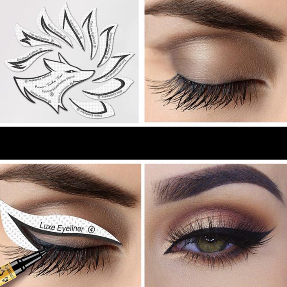 24 Pcs Eye Make-Up Stencils Wenkbrauwen Oogschaduw Make Template Sticker Kaart Stencils 12 Stijlen Sjablonen Te Gebruiken Stencils