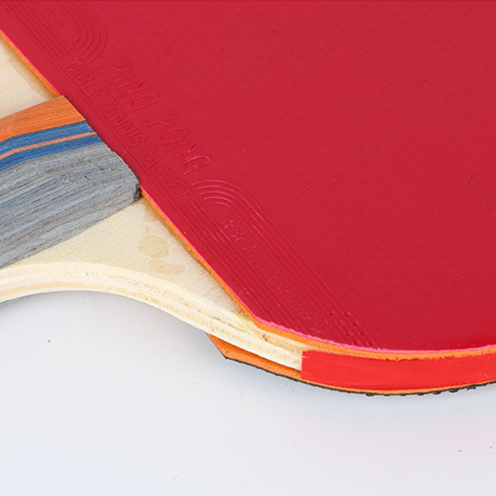 Portatile ping-pong pipistrello Racchetta Da ping Pong con 3pz Palle Lunghe lama di Gomma della Maniglia Manico Corto Carbonio ping Pong Racchette