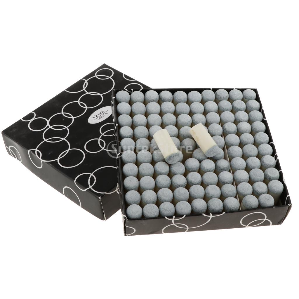 100Pcs Billiards Replacement Pool Cue Tips 12mm Pool Billiard Cue Stick Ferrules Slip-On Push-On Tips Snooker Repair Accessories: Red