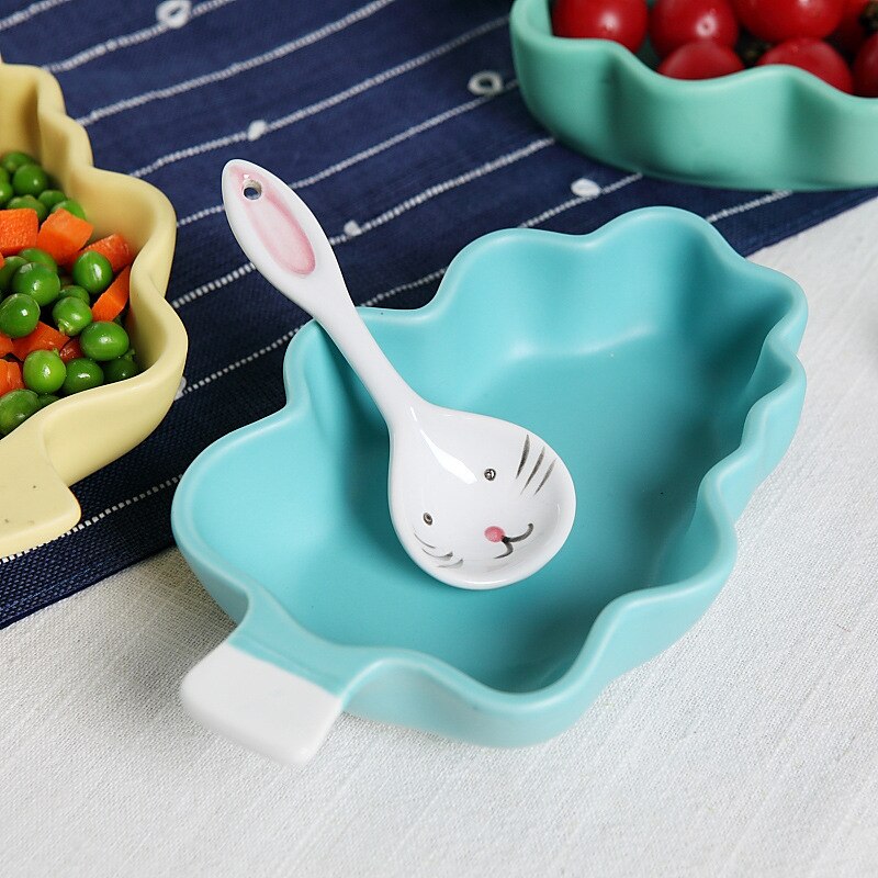 Keramische Servies Fruit Snack Kommen Slakom Cartoon Rijst Plaat Boom Stijl Platen Creatieve Servies Sushi Set Dessert catoon