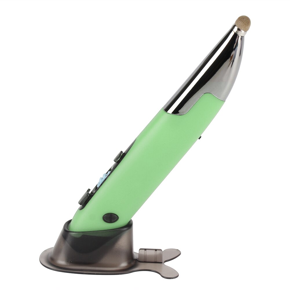 PR-A19 Wireless Optical Pen Mouse Dual Mode 4 Buttons 2.4GHz USB Bluetooth Pen Mouse Multifunctional Handwriting Mice: Green