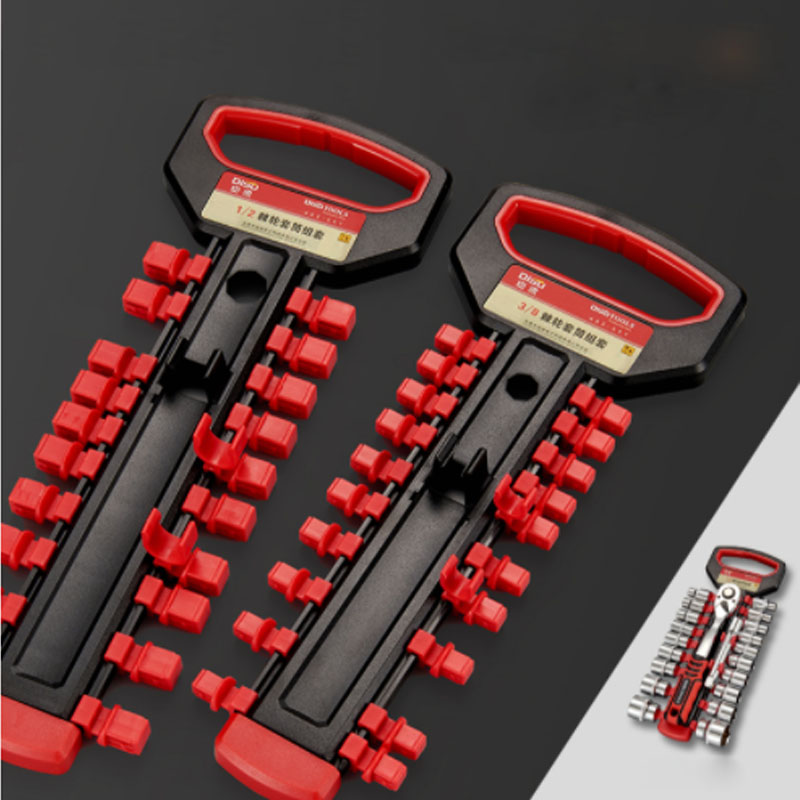 1/4" 3/8" 1/2" Socket Wrench Storage Rack Mountable Sliding Stand Socket Wrenchs Holder for Ratchet Wrench And Socket Storage