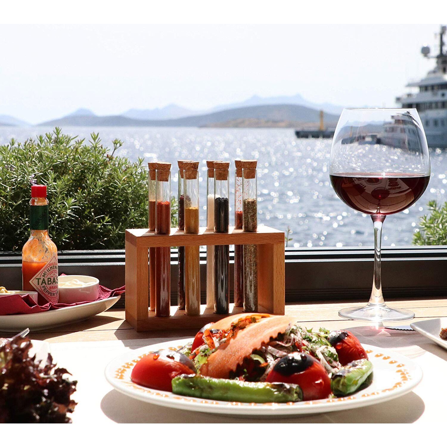 Kitchen Tools Round Spice Bottles Wooden Spice Tubes 8 pieces 12 pieces Kitchen Sets Accessories For Scuba Cork Salt Caller