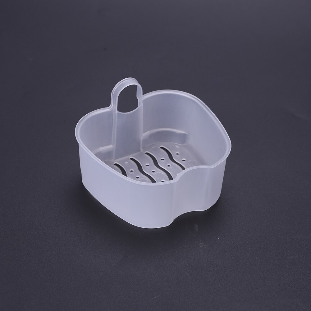 Denture Bath Box Organizer Dental False Teeth Storage Box with Hanging Net Container Cleaning Teeth Cases Artificial Tooth Box