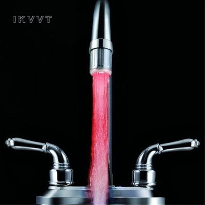 LED Faucet Light Tap Nozzle RGB Color Blinking Temperature Faucet Aerator Water Saving Kitchen Bathroom Accessories: Pink