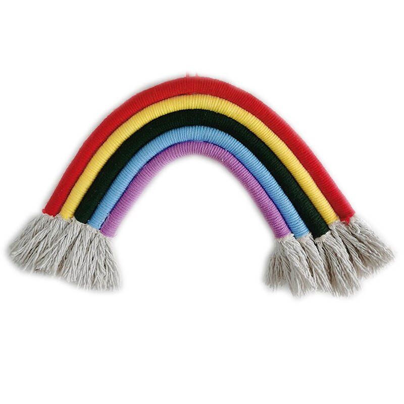 Adornos colgantes de arcoíris tejidos a mano, decoración de pared para habitación de bebés y niñas, colgantes para guardería, accesorios para habitación de niños: 1