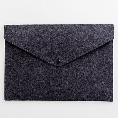 Simple Solid A4 Big Capacity Document Bag Business Briefcase File Folders Chemical Felt Filing Products Student: dark grey