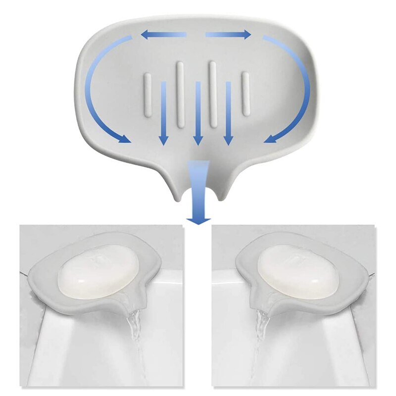 Siliconen Zeepbakje Met Afvoer Bar Zeep Houder Zelflozende Waterval Zeep Lade Voor Douche Badkamer