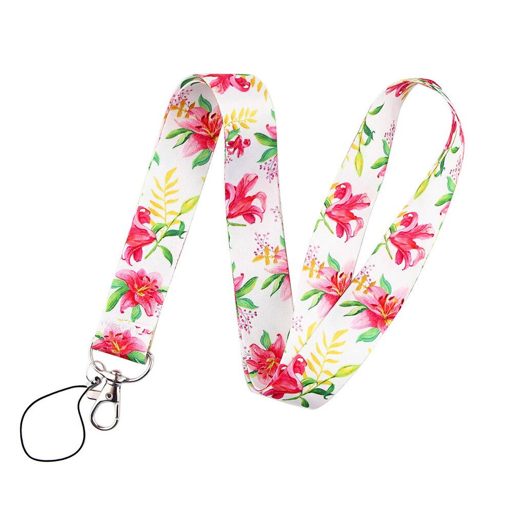 LX150 Fresh Leaves Flower Neck Strap Lanyards ID Badge Card Holder Keychain Phone Gym Strap Webbing Necklace: 2