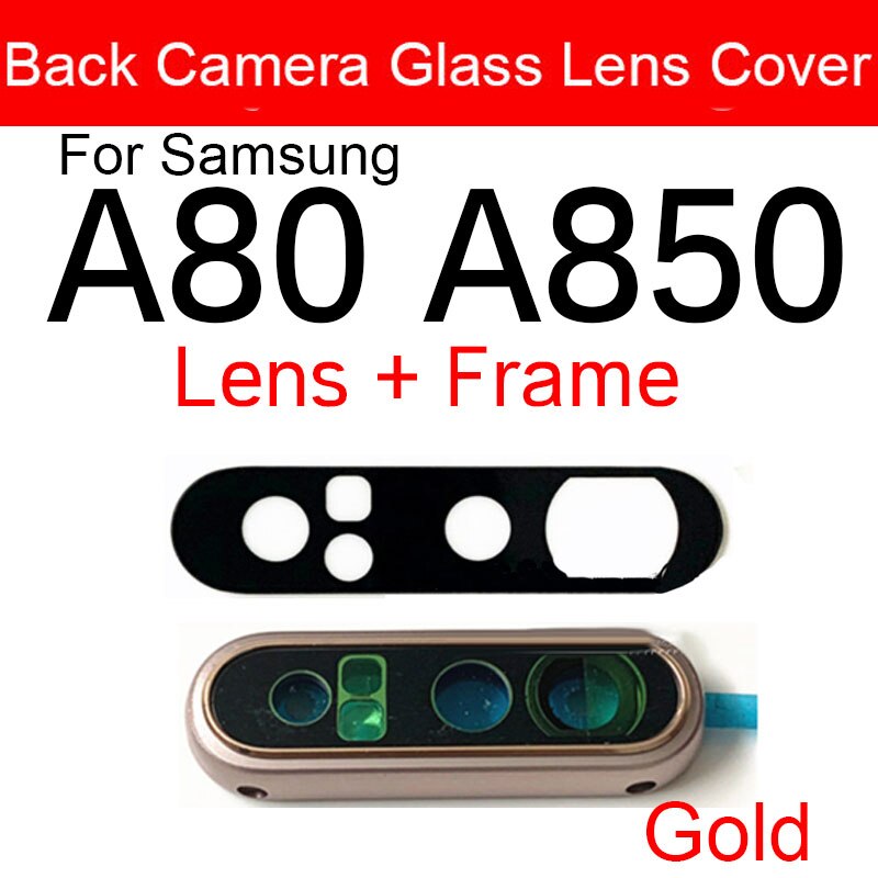 Hinten Kamera Glas Objektiv Abdeckung Rahmen Für Samsung Galaxis A80 A850 A805F Zurück Kamera Glas Objektiv Ring Rahmen Ersatz Teile: gold rahmen und linse