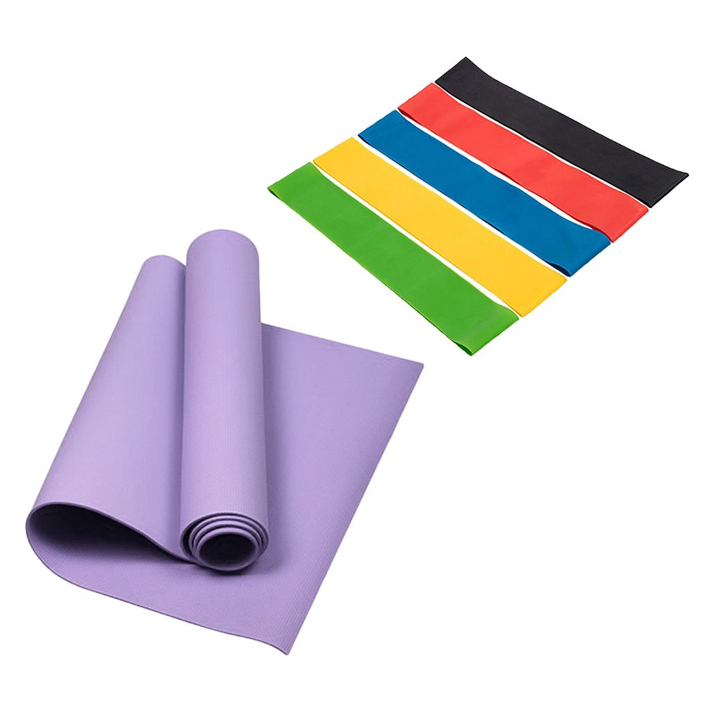 Premium Yoga Mat Pad Resistance Bands Loop Set Gym Exercise Fitness Butt Lift