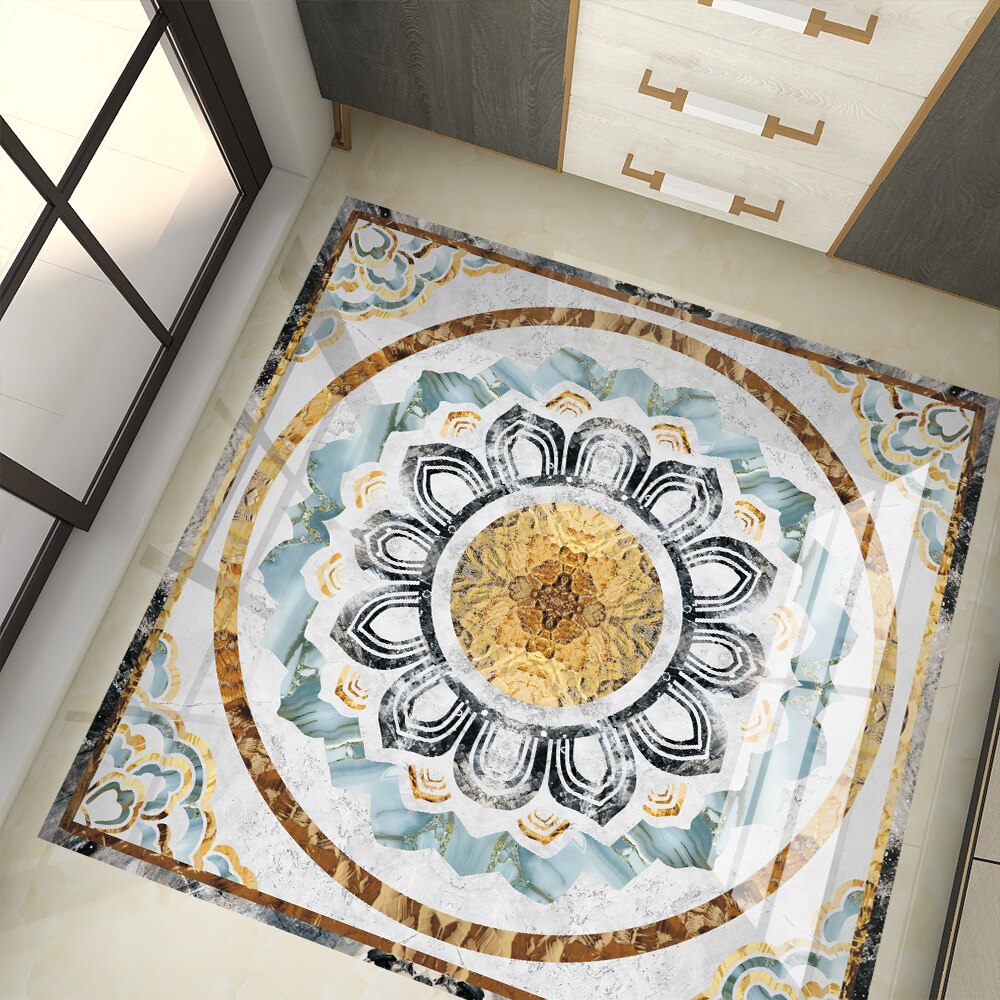 Parquet floor stickers European-style corridor entrance living room tile stickers thick waterproof and wear-resistant floor stic