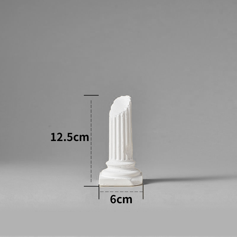 Pilar romano Doric, decoración nórdica de yeso, Mini candelabro de Pilar de yeso para el hogar, pintura de fotografía con sentido de atmósfera: Rojo