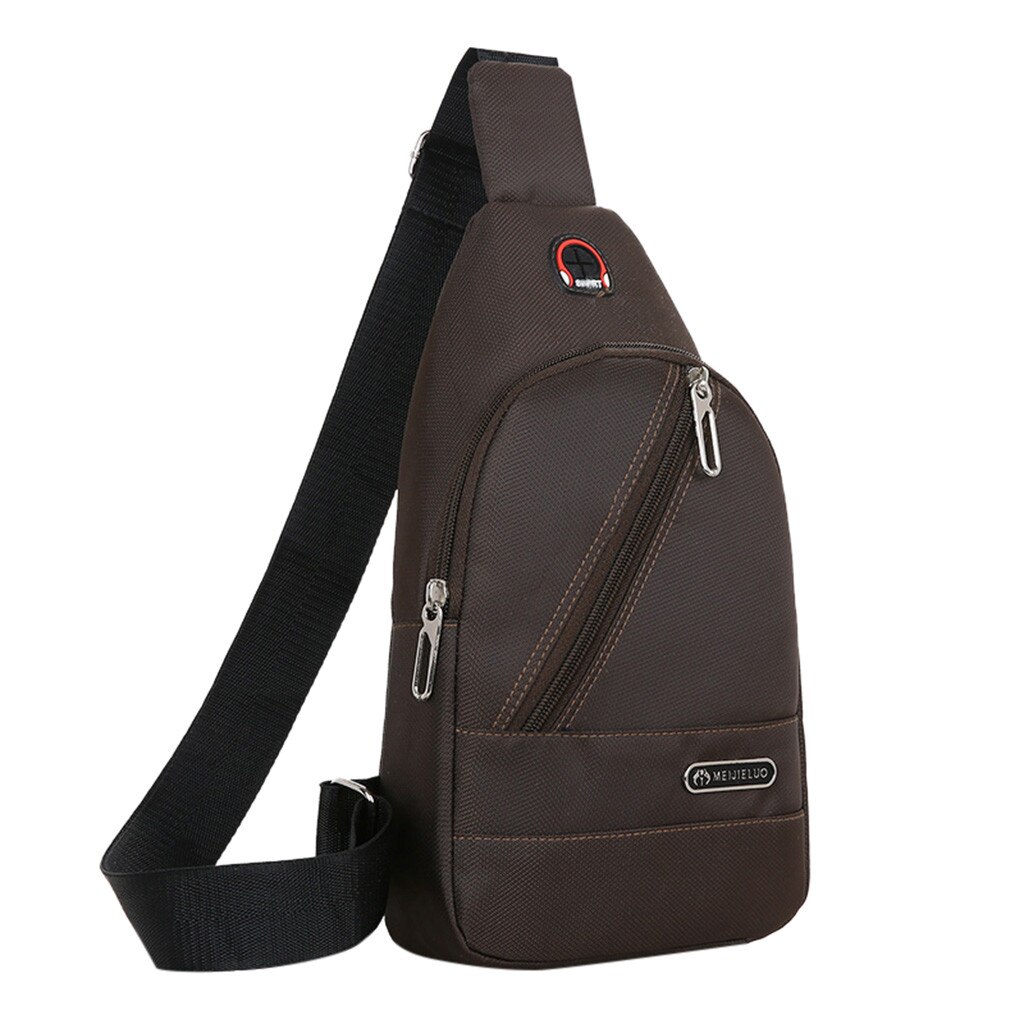 Homme Anti-vol sac à dos hommes fronde un sac à bandoulière garçon étanche voyage petit sac de poitrine Mini décontracté messager sac à bandoulière: Brown
