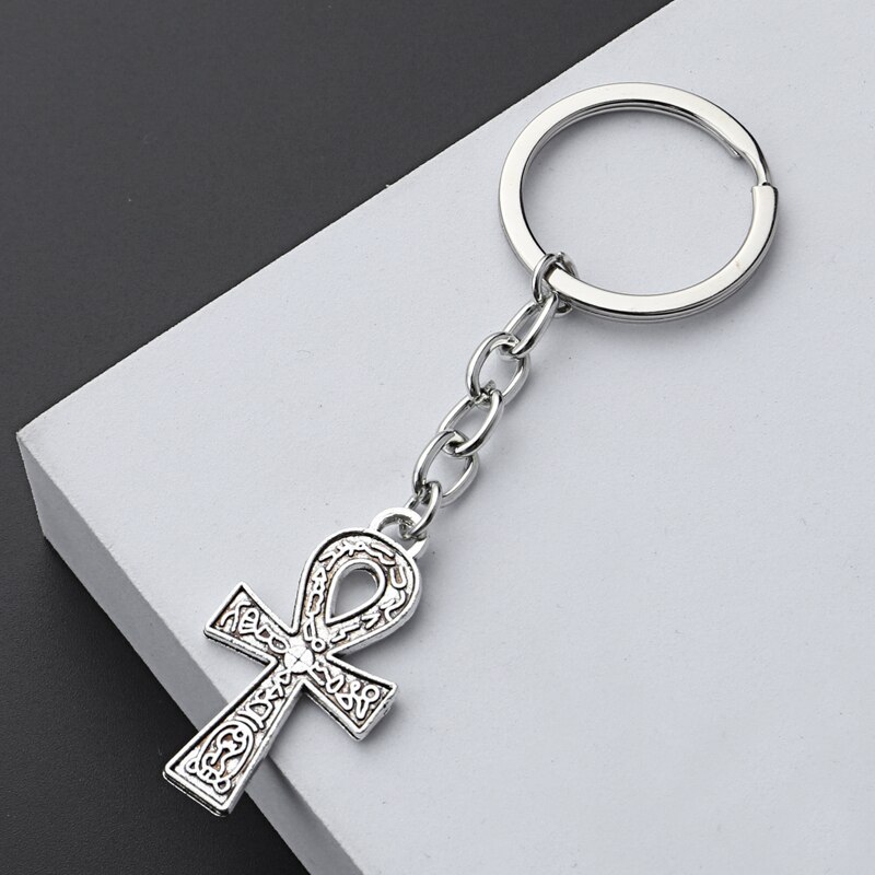 Cross Sleutelhanger Jezus Key Ring Religieuze Overtuigingen Sleutelhangers Voor Vrouwen Mannen Diy Auto Opknoping Punk Eenvoudige Sieraden Handgemaakte