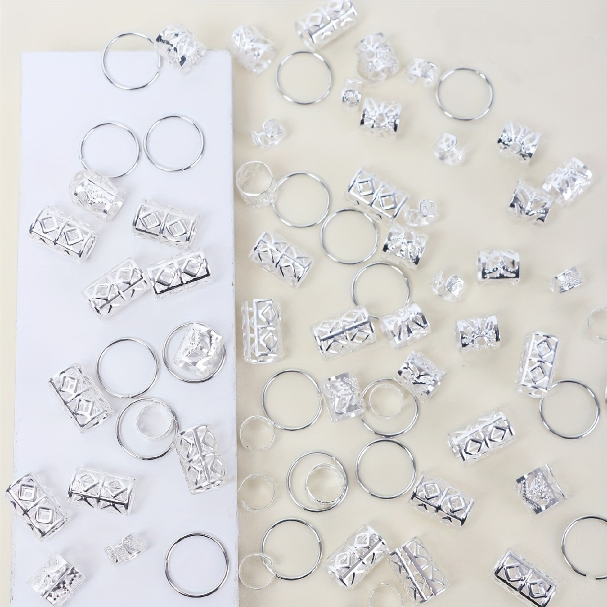 80 Uds. Anillo para el cabello ahuecado, accesorios para el cabello DIY, joyería para el cabello Loc para trenzas, cerraduras para rastas, puños de Metal trenzado para el cabello