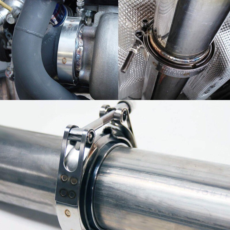 evil energy 5Inch 127mm V-Band Clamp Kit Male Female Flange Quick Release V Band Clamp For Turbo Exhaust Pipes Exhaust Clamp