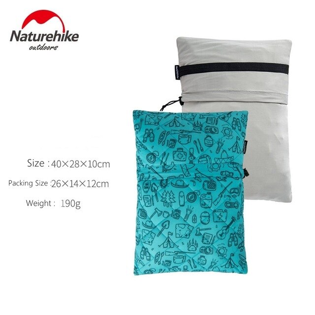 NatureHike almohada de esponja plegable multipropósito romper almohada de cuello almohada de viaje almohada de Camping: Sky Blue