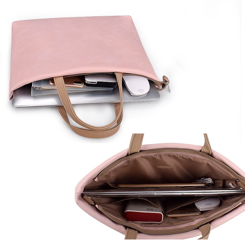Bolsas de oficina de cuero sintético para mujer, cartera para ordenador portátil de 15,4 pulgadas, bolso de negocios