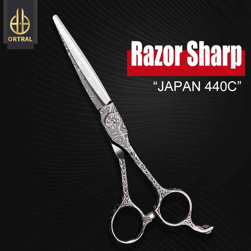 5.5 &amp; 6.0 Inch Japan 440C Kapper Schaar Shop Gereedschap Kappers Schaar Professiona Hair Schaar Snijden Dunner Salon Shears: 5.5 Inch Cutting 02